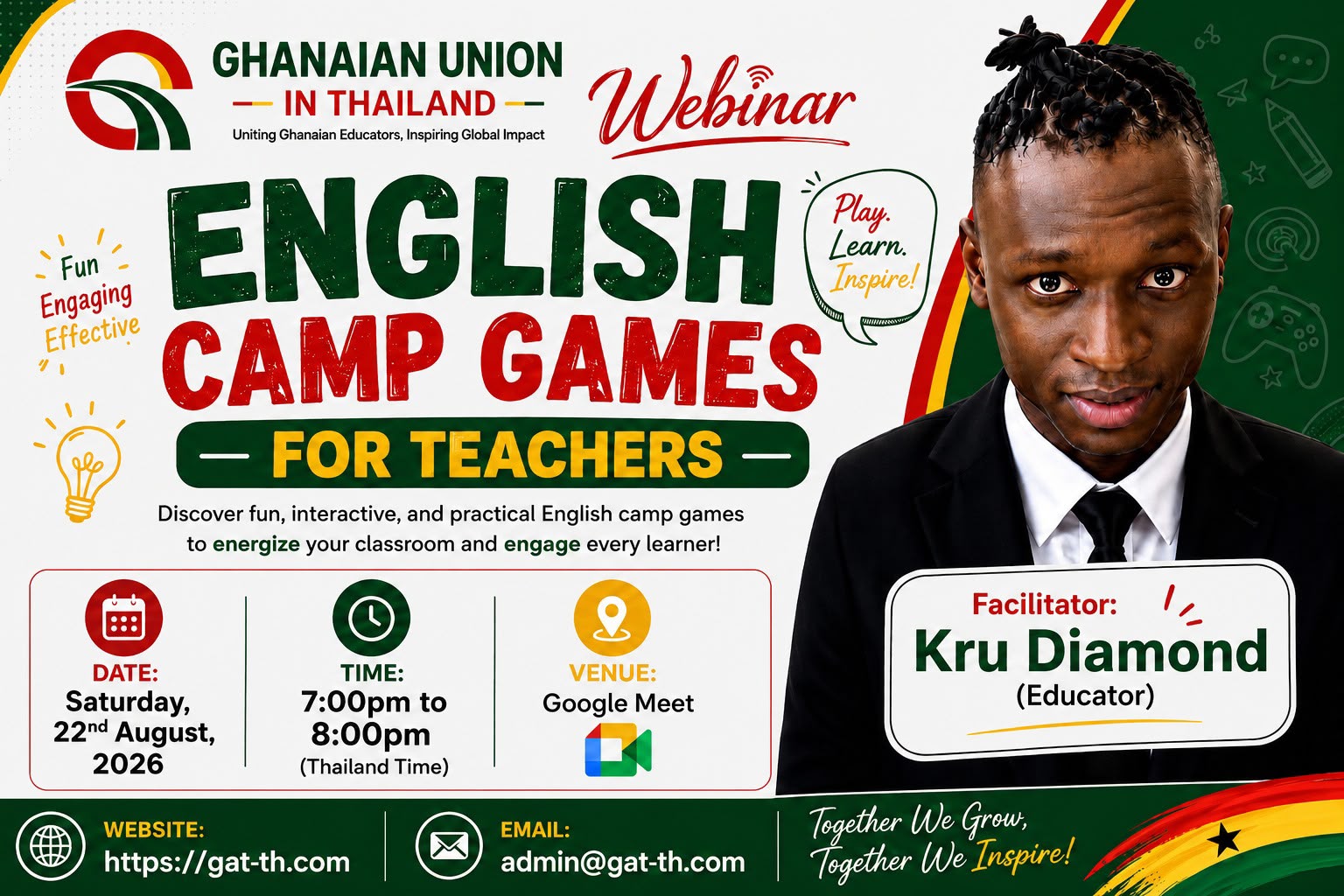 English Camp Games for Teachers: G-Union Thailand Announces 22 August 2026 Webinar