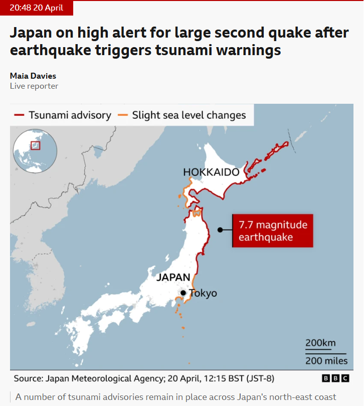 Japan Issues High Alert After Powerful Earthquake Triggers Tsunami Warnings